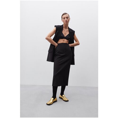 фото Юбка-карандаш из шерсти в рубчик fashion rebels -l