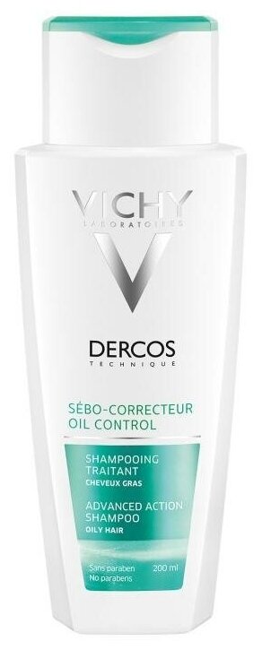 Шампунь-уход регулирующий Vichy Dercos для жирной кожи головы. 200 мл