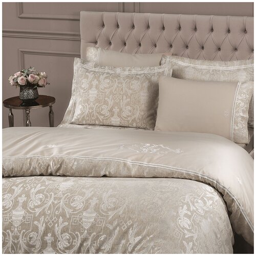 фото Комплект постельного белья tivolyo home emperium лен бежевый