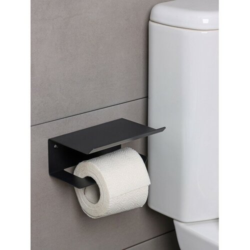 FlowMe Держатель для туалетной бумаги лофт, 160×110×85 мм, цвет черный