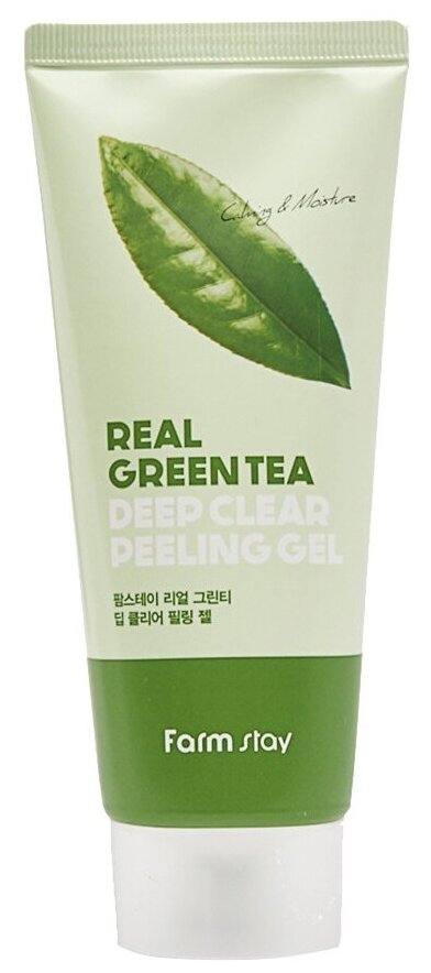 Отшелушивающий гель с экстрактом зеленого чая FarmStay Real Green Tea Deep Clear Peeling Gel 100 мл - фото №1