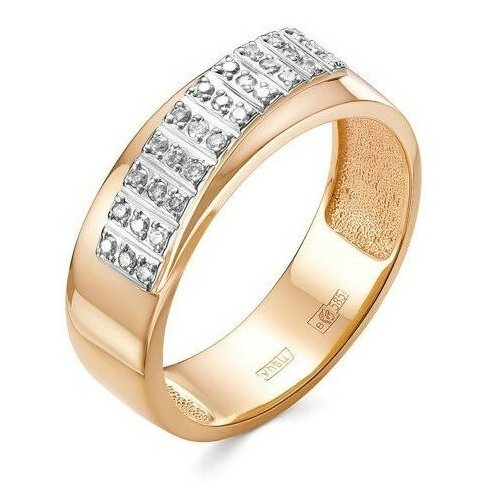 Кольцо ПЕРВАЯ БРИЛЛИАНТОВАЯ, красное золото, 585 проба, бриллиант, размер 19