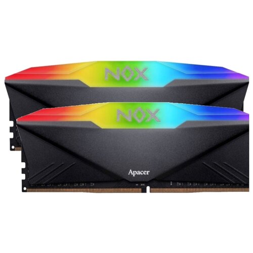 Оперативная память Apacer NOX RGB (8 ГБ x 2 шт.) DDR4 3200 МГц DIMM CL16 AH4U16G32C28YNBAA-2 оперативная память для компьютера apacer nox rgb dimm 16gb ddr4 3200 mhz ah4u16g32c28ynbaa 2