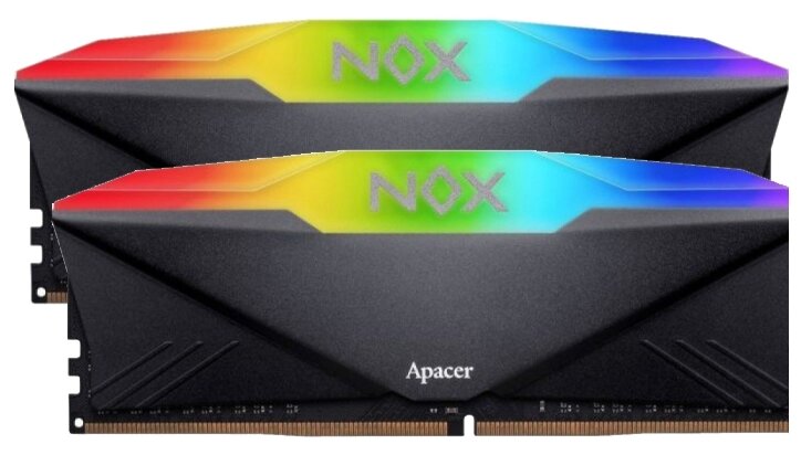 Оперативная память Apacer DDR4 16GB 3200MHz UDIMM NOX RGB Black Gaming Memory (PC4-25600) CL16 1.35V Kit (2x8GB) Intel XMP 2.0, Heat Sink (Retail) 1024*8 3 years (AH4U16G32C28YNBAA-2)