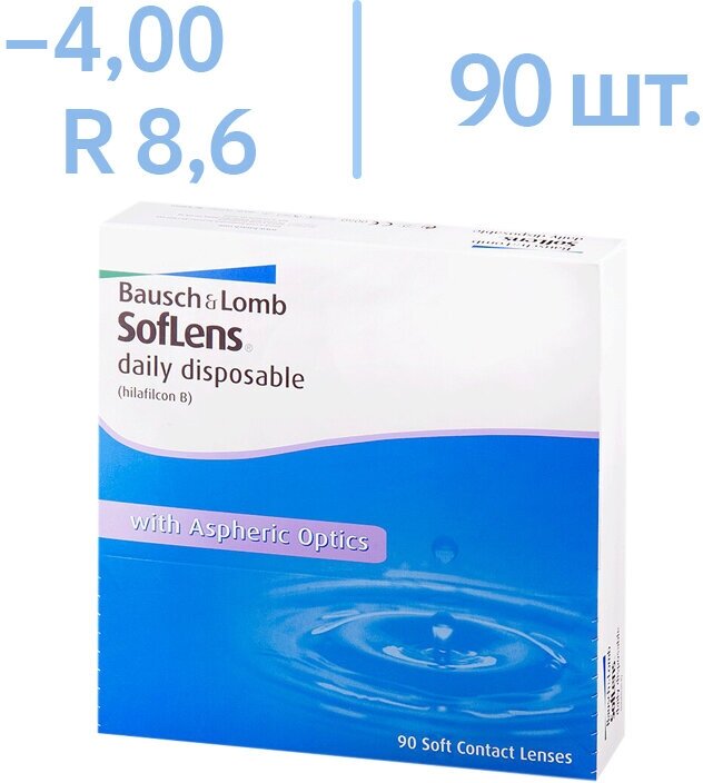 Контактные линзы BAUSCH & LOMB SofLens Daily Disposable 90pk (-4.00/8.6/14.2)