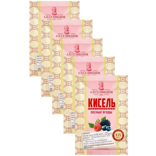 Кисель быстрого приготовления, лесные ягоды 25 гр порошок Селиванов (саше) (5 шт. в упаковке)