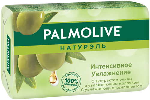 Palmolive Мыло кусковое Натурэль Интенсивное увлажнение с экстрактом оливы и увлажняющим молочком олива, 90 мл, 90 г