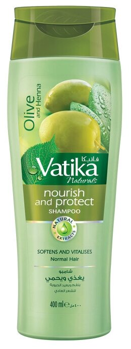 Vatika шампунь Olive & Henna Nourish & Protect, 400 мл