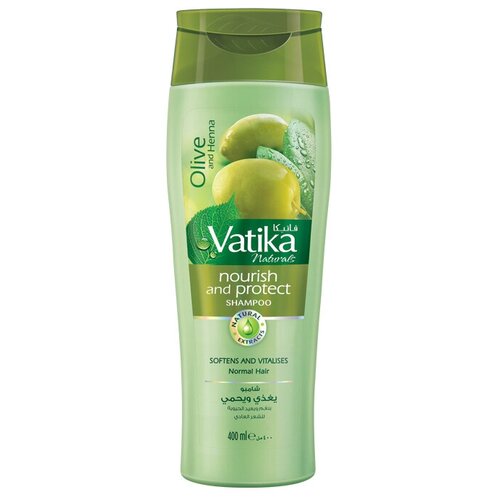 Dabur Vatika OLIVE AND HENNA Nourish And Protect Shampoo (Ватика оливка И ХНА Шампунь питание И защита для нормальных волос, Дабур 400 мл.