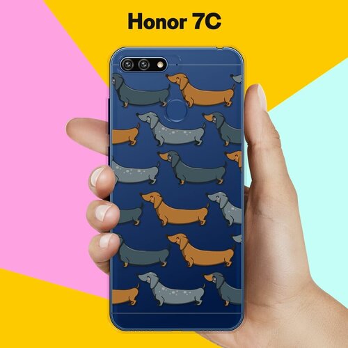 Силиконовый чехол Узор из Такс на Honor 7C силиконовый чехол узор из такс на honor 30i