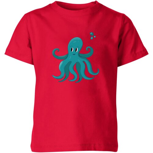 Футболка Us Basic, размер 4, красный детская футболка осьминог аквамариновый мультяшный 116 синий