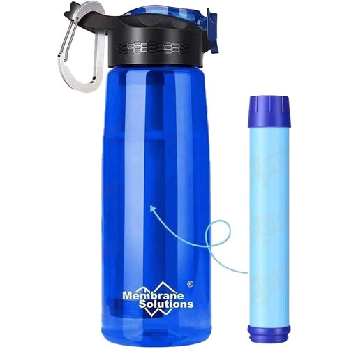 фото Фляга membrane solutions с фильтром water filter bottle blue