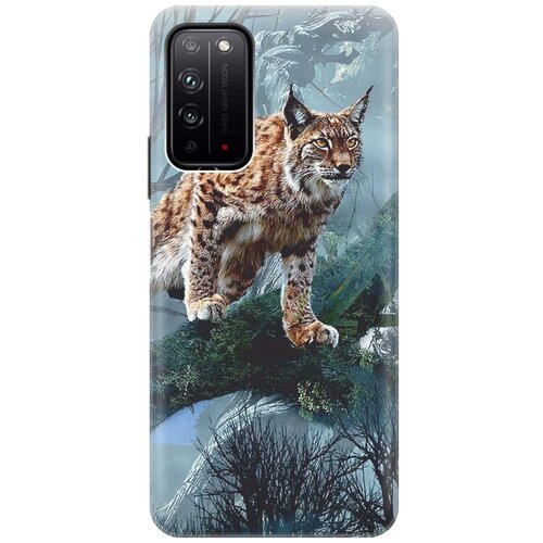 фото Re:pa чехол - накладка artcolor для honor x10 с принтом "дикая рысь"