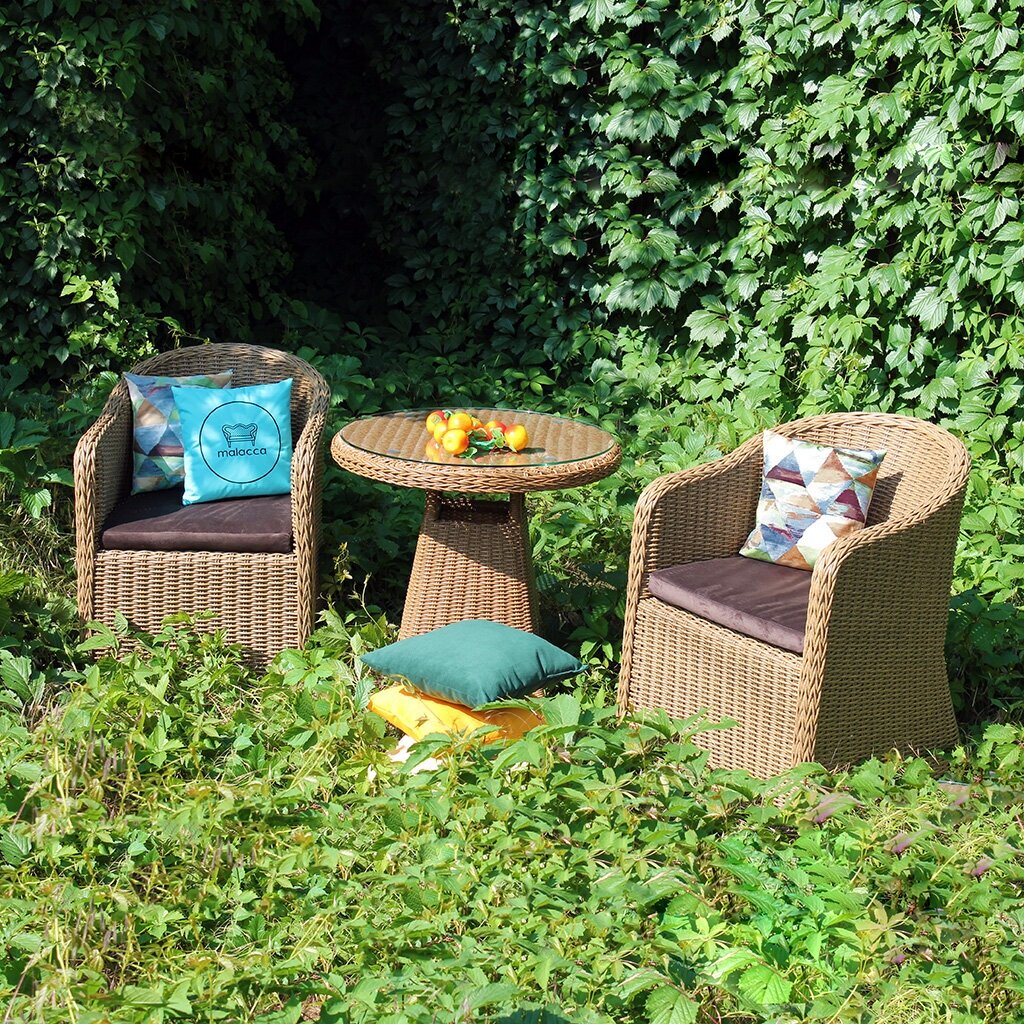 Комплект садовой мебели из искусственного ротанга Рим MALACCA для лоджии и балкона, кофейный