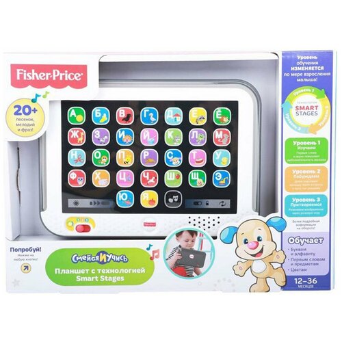 фото Fisher-price "смейся и учись" - обучающий планшет с технологией smart stages