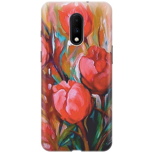 фото Gosso ультратонкий силиконовый чехол-накладка для oneplus 7 с принтом "тюльпаны"