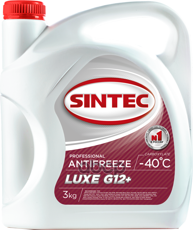 Sintec Antifreeze Luxe G12+ Red -40 3Кг SINTEC арт. 990464
