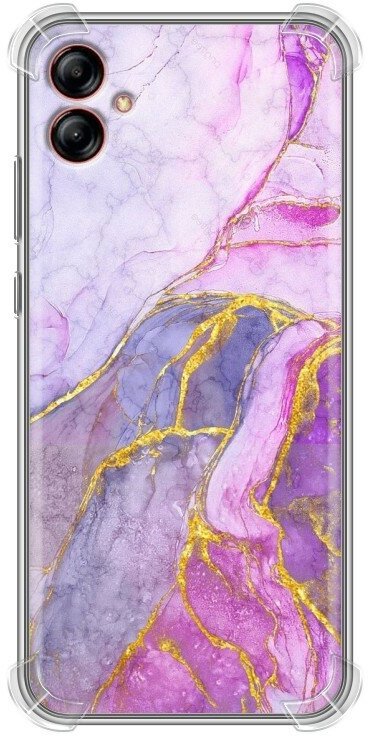 Дизайнерский силиконовый с усиленными углами чехол для Гэлакси А04е / Samsung Galaxy A04e Мрамор розовый