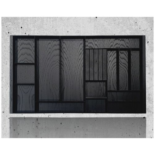 Деревянный лоток для столовых приборов и кухонных принадлежностей WOOD COMFORT LINE BLACK (TYPE-2) для ящика BLUM LEGRABOX в базу 900
