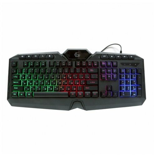 Игровая клавиатура с подсветкой Gembird KB-G410L, подсветка Rainbow клавиатура gembird kb 220l с подстветкой usb черный 104 клавиши подсветка rainbow кабель 1 5м