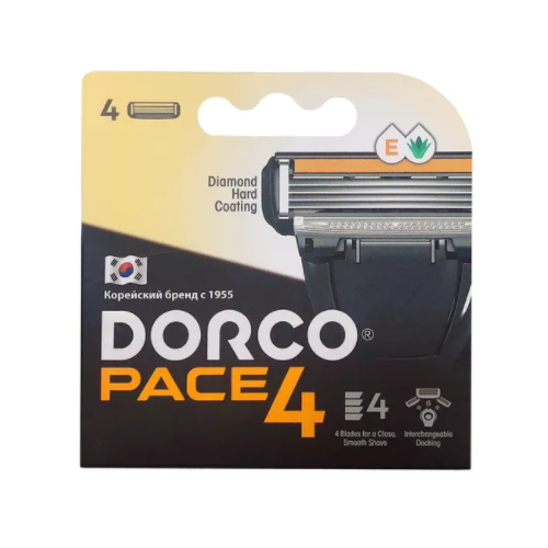 Сменные кассеты для бритья Dorco Pace 4, 4шт dorco pace 6 disposable 4 pack