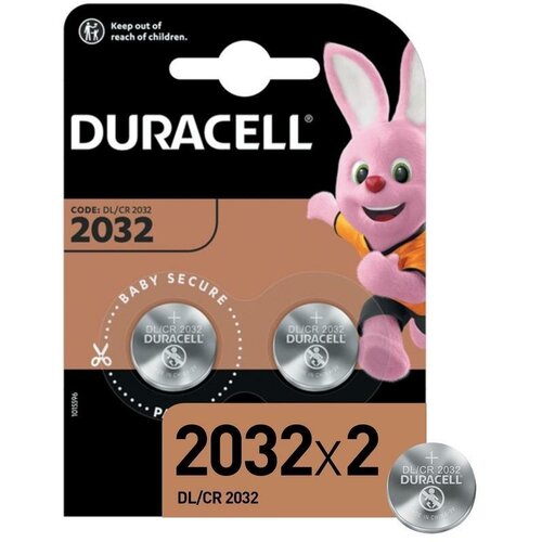 Батарейка Duracell CR2032 (3 В) литиевая (блистер, 2шт.) (5004349), 10 уп.