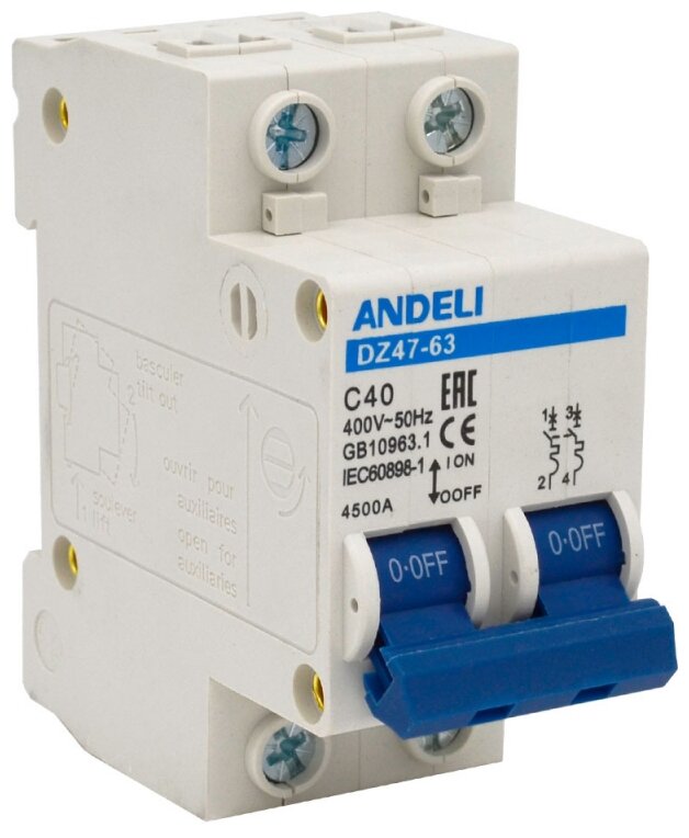 фото Автоматический выключатель Andeli DZ47-63 (C) 4,5kA