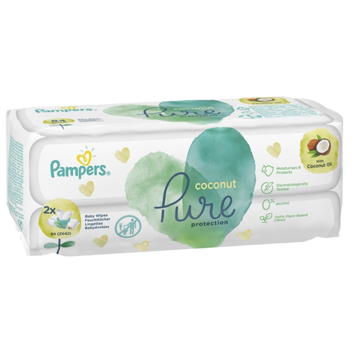 Влажные детские салфетки PAMPERS Pure Coconut 3 Упаковки = 126 Салфеток