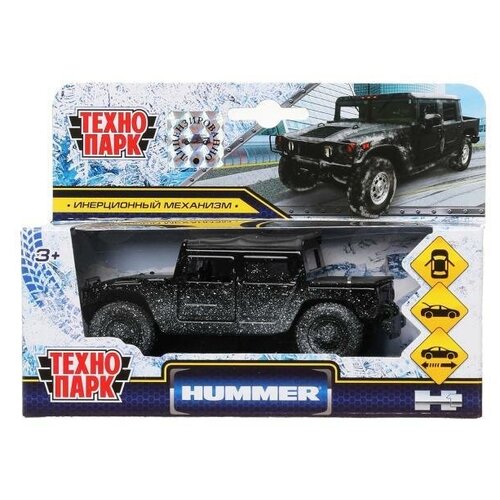 Машина металл HUMMER h1 пикап в снегу, 12 см, Технопарк