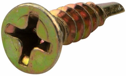 Саморез оконный KRANZ наконечник сверло, 3.9х19, покрытие противокоррозионный желтый цинк, упаковка 500 шт.