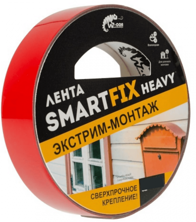 Двухсторонний акриловый прозрачный скотч ширина 19 мм длина 3 м SmartFix