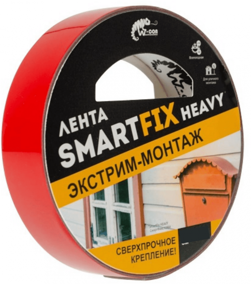 Лента монтажная W-con SmartFix HEAVY прозрачная 1.9х300 см 5865577