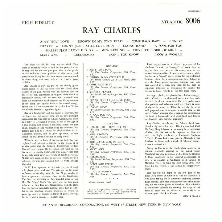 Виниловая Пластинка Charles, Ray, Ray Charles (0603497837496) Warner Music - фото №10