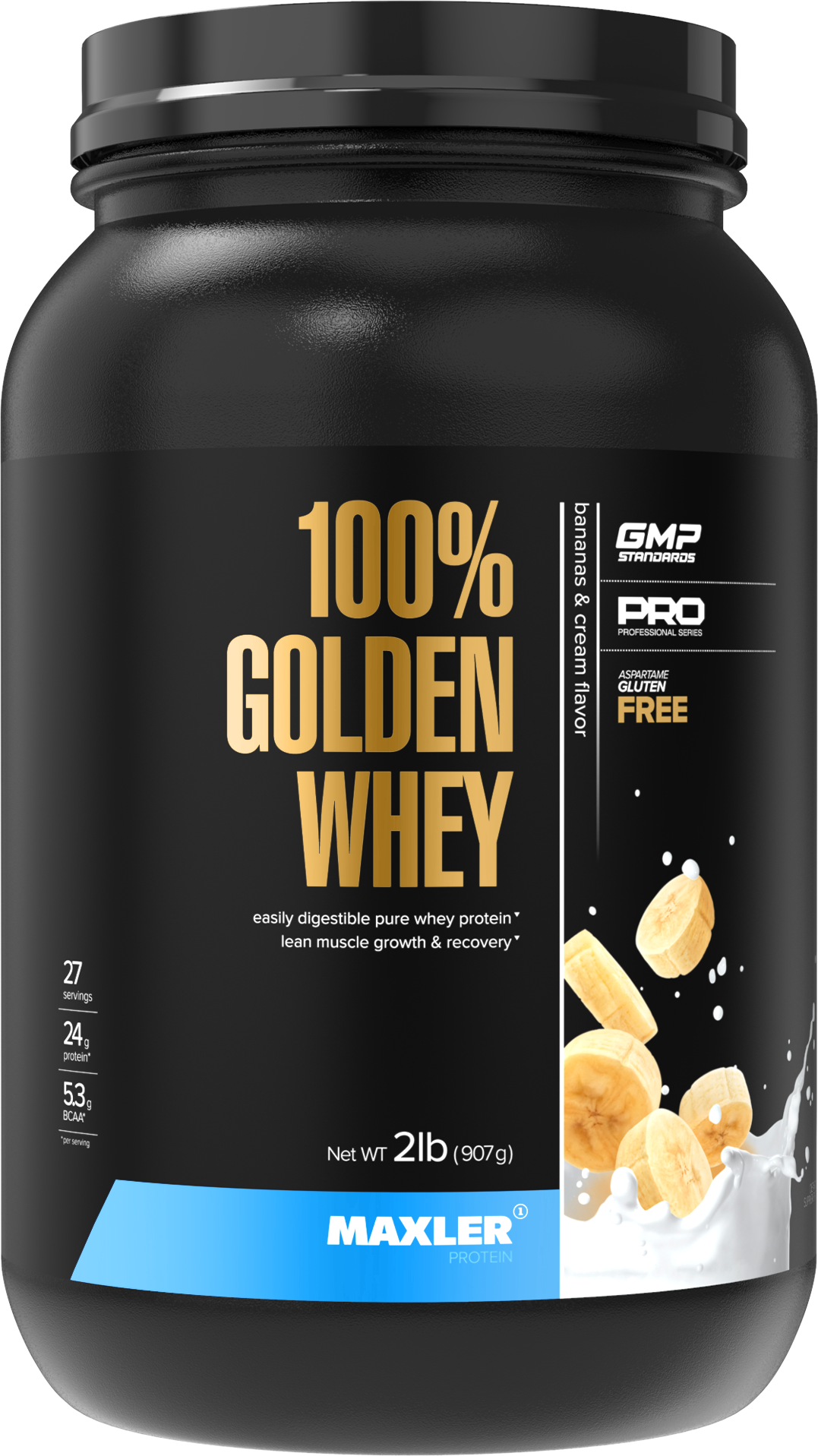 Протеин Maxler 100% Golden Whey (908 г) банановый крем