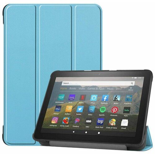 Планшетный чехол для Amazon Kindle Fire HD 8 / 8 Plus (2020), 8 дюймов (голубой) all new case for amazon fire hd 10 plus 2021 case multiangle magnetic back cover for fire hd 10 plus 11th generation tablet case