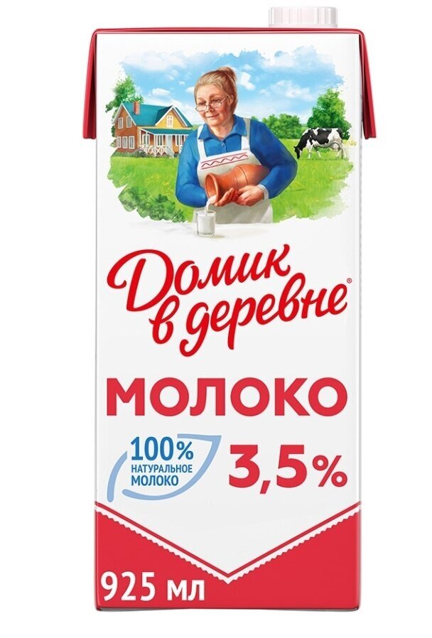 Молоко стерилизованное Домик в деревне 3.5% 950г