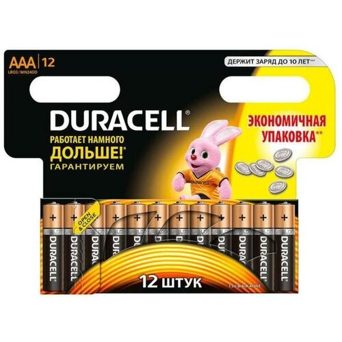 Батарейка Duracell Basic AAA, в упаковке: 12 шт.