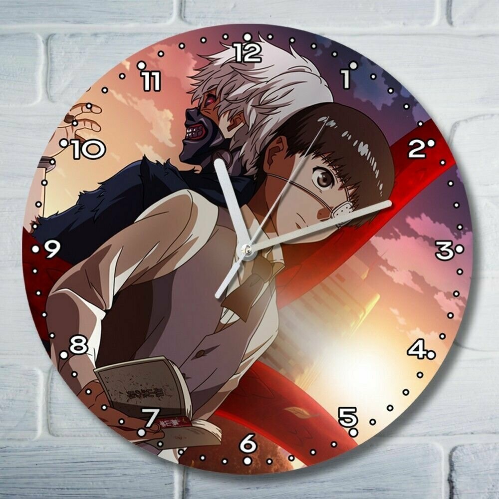 Настенные часы, деревянные, бесшумные, УФ печать аниме токийский гуль - 5220