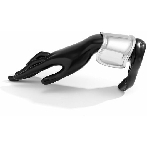 Жесткий браслет 1 шт размер one size диаметр 6 см серебряный 692₽