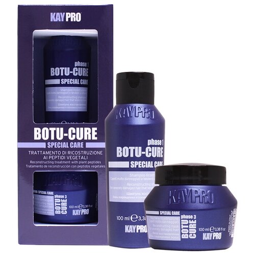 KAYPRO Набор Botu-Cure восстанавливающий: шампунь 100 мл, маска 100 мл. маска kaypro botu cure д волос ботокс 500 мл