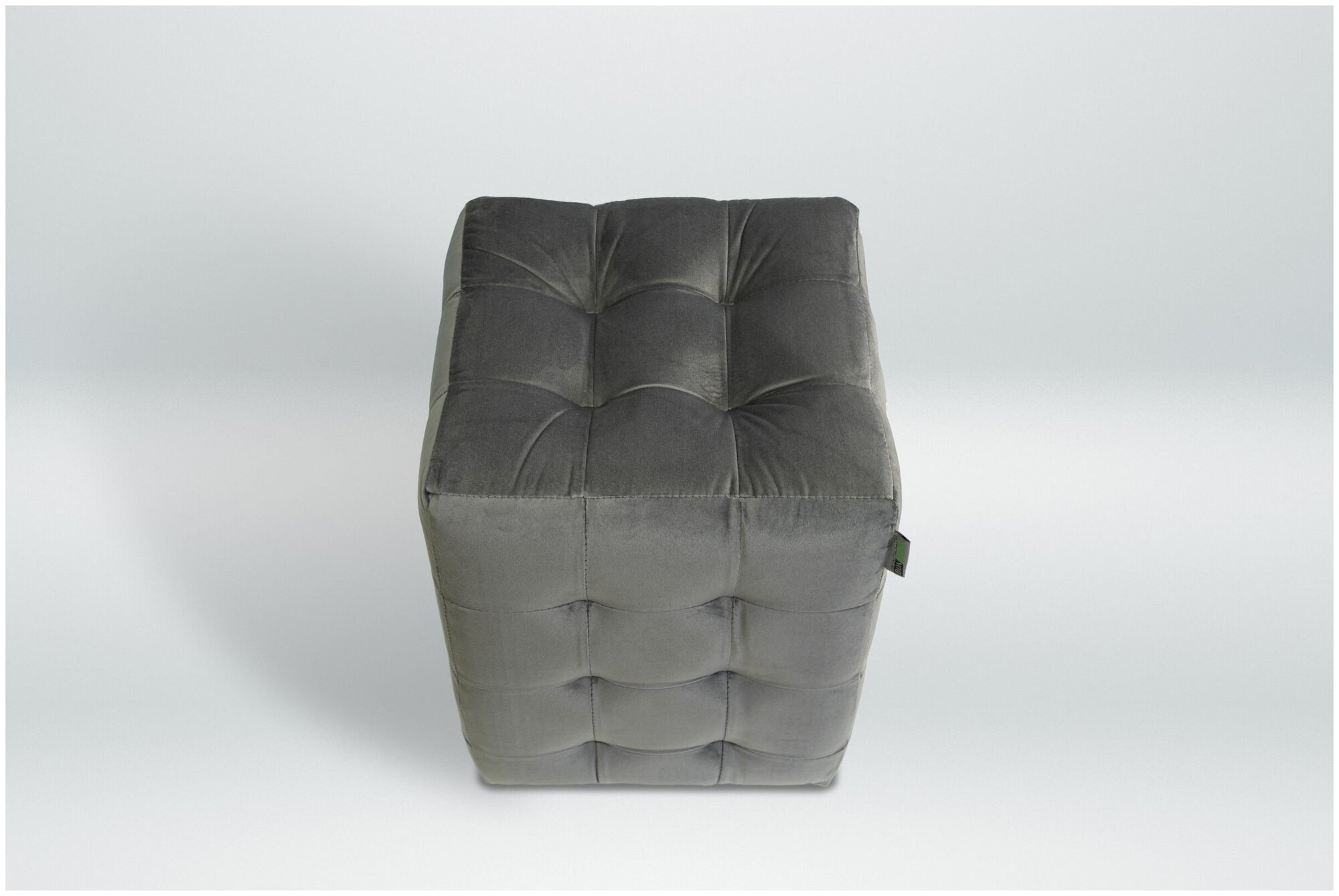 Пуфик БонМебель Модерн-2 мини, серый, ткань велюр, 30х30х40 см, пуфик в прихожую, пуф, мебель, прихожая мебель - фотография № 5