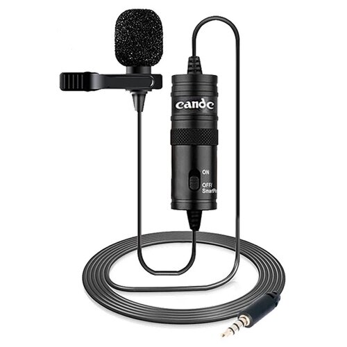 CANDC Микрофон CANDC DC-C1, петличный, Jack 3.5mm, черный