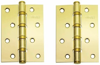 Петли дверные (2 шт) Титан 100х70х2.5 мм врезные универсальные PB Золото