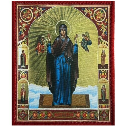Шеврон икона Божией Матери Нерушимая стена на липучке, 8x10 см оранта нерушимая стена икона божьей матери