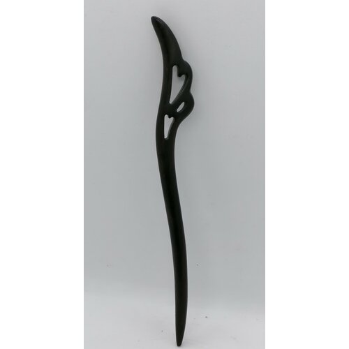 Шпилька сандаловая , черный сандал ( два сердечка) шпилька для волос киса из сандалового дерева