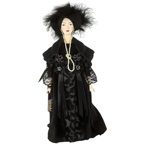 Кукла Потешный промысел Светская дама в черном 19 век Европа, 27 см, 2170