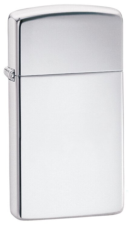 Зажигалка ZIPPO Slim с покрытием High Polish Chrome, латунь/сталь, серебристая, 29x10x60 мм