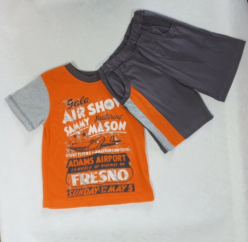 Комплект одежды LITTLE WORLD OF ALENA, размер 64, оранжевый, серый