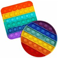 Push Pop Bubble Сенсорная игрушка-непоседа, Pop It - цвета радуги 2 шт