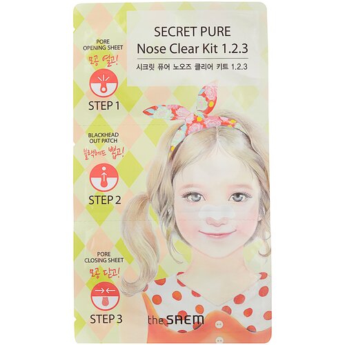 The Saem пластырь Secret Pure Nose Clear Kit 123 для удаления черных точек, 12 г